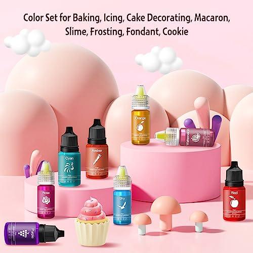 Food Coloring - 30 Vivid Colors Food Coloring Set for Baking, Cake Decorating, Cookie, Fondant, Macaron - Liquid Tasteless Food Color Dye for Airbrush, DIY Slime Making and Crafts - 0.25 fl.oz Bottles - CookCave