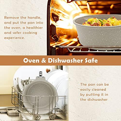 Bobikuke 1.8 Quart Saucepan with Lid, Nonstick Sauce Pan Small Soup Pots for Cooking, Sauce Pot with Lid Compatible for All Stoves, Milk Pan with Removeable Handle, Oven& Dishwasher Safe(White) - CookCave