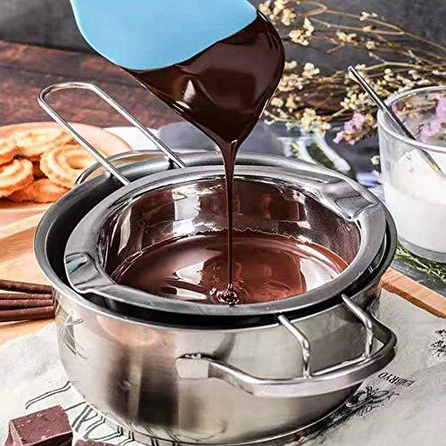 [New Upgrade] Stainless Steel Double Boiler Pot 600ML for Melting Chocolate, Butter, and Candle Making - 18/8 Steel Universal Insert - CookCave
