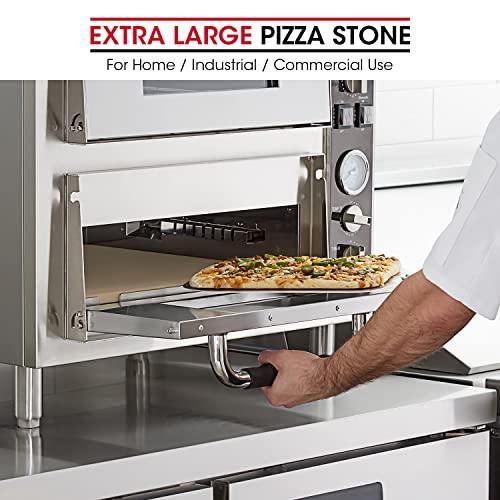 Unicook Extra Large Pizza Stone 24 Inch, Durable Rectangular Baking Stone 24" x 12", Industrial Commercial Home Oven Stone, Thermal Shock Resistant, Ideal for Grilling Baking Several Pizzas Bread - CookCave