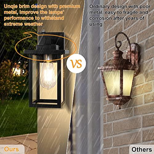 WIHTU Outdoor Porch Lights Fixtures Wall Mount, Dusk to Dawn Outdoor Lighting Fixtures for House, Sensor Exterior Wall Lights, Waterproof Sconce Outside Lamp, Anti Rust Wall Lantern for Garage - CookCave