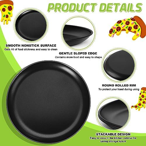 P&P CHEF 13½ Inch Pizza Pans Pack of 2, Large Pizza Pan Set for Kitchen Restaurant, Nonstick Surface Covers Stainless Steel Core, Easy Clean & Oven Safe, Common Size, Black - CookCave