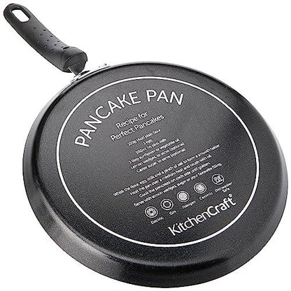 KitchenCraft Non Stick Pancake Pan with Printed Recipe, Aluminium, 24 cm - CookCave