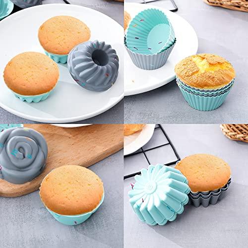 30pcs Nonstick Silicone Bakeware Set With Baking Pan, Silicone Cake Molds, Baking Sheet, Donut Pan, Silicone Muffin Pan,Cake Pan, And 24 Pack Silicone Cupcake Mold Baking Cups - CookCave