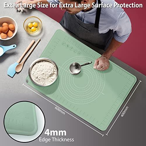 Silicone Baking Mat Extra Large Non-stick Baking Mat With High Edge, Food Grade Silicone Dough Rolling Mat For Making Cookies, Macarons, Multipurpose Mat, Countertop Mat, Placemat (16"X24") - CookCave