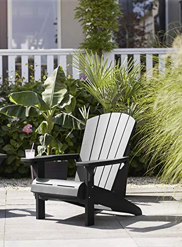 Keter Alpine Adirondack Resin Outdoor Furniture Patio Chairs with Cup Holder-Perfect for Beach, Pool, and Fire Pit Seating, Grey - CookCave