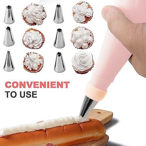 commonly tools for cake decoration,Decorating Tips Pastry Tips Piping bags and tips Settings Decorating Tips Icing Piping Nozzles Upgraded TPU silicone piping bag cakes cupcakes huazui10pc - CookCave