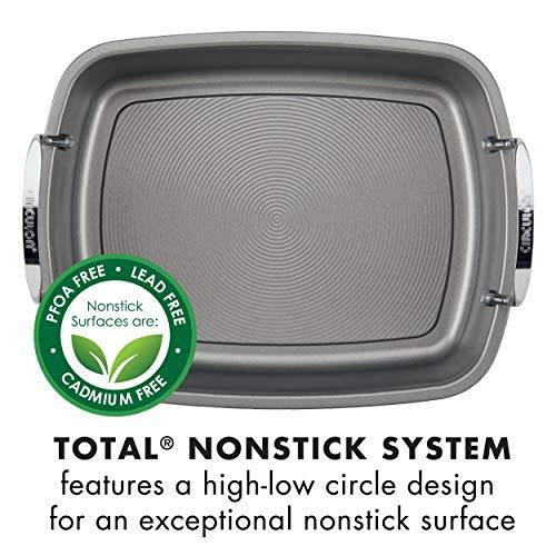 Circulon Nonstick Roasting Pan / Roaster with Rack - 17 Inch x 13 Inch, Gray - CookCave