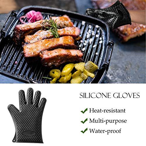 ROMANTICIST 26pcs Grilling Accessories Kit for Men Women, Stainless Steel Heavy Duty BBQ Tools with Glove and Corkscrew, Grill Utensils Set in Portable Canvas Bag for Outdoor,Camping,Backyard,Black - CookCave