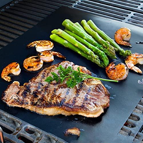 NEWKITCHEN Grill Mats for Outdoor Grill, Set of 6 Nonstick Grill Mat Reusable and Easy to Clean - Works on Gas, Charcoal, Electric Grill and More - 15.75 x 13 Inch - CookCave