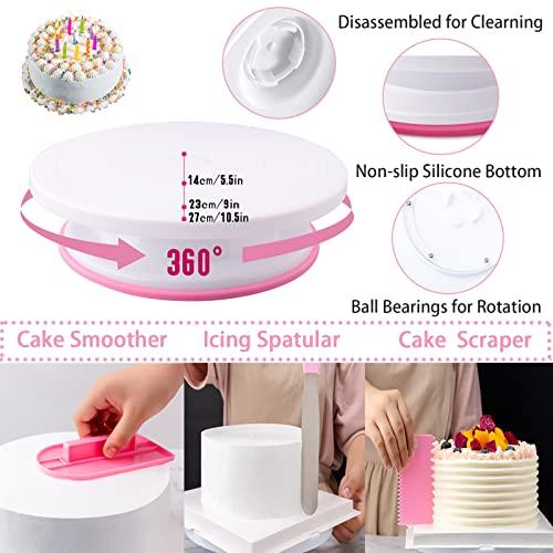 Cake Decorating Supplies Kit Tools 356pcs, Nifogo Baking Accessories with Cake Turntable, Pastry Piping Bag, Piping Icing Tips for Beginners or Professional - CookCave