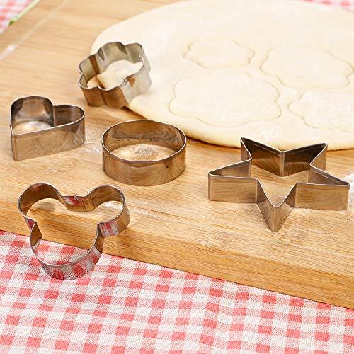 Cookie Cutters Shapes Set, 25pcs Flower,Round,Heart,Star,Mouse Shape Stainless Steel Metal Cookie Molds for Kitchen, Baking - CookCave