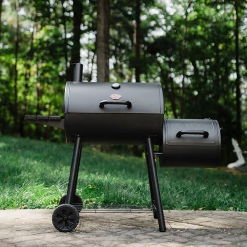 Char-Griller Smokin' Pro Charcoal Grill Offset Smoker, Black - CookCave