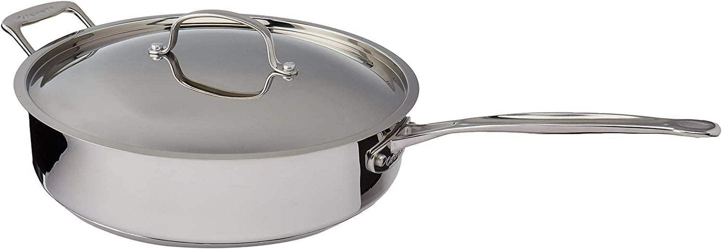 Cuisinart Stainless Steel, 5.5 Quart Sauté Pan w/ Cover, Helper Handle, Chef's Classic, 733-30H - CookCave