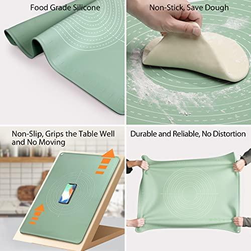 Silicone Baking Mat Extra Large Non-stick Baking Mat With High Edge, Food Grade Silicone Dough Rolling Mat For Making Cookies, Macarons, Multipurpose Mat, Countertop Mat, Placemat (16"X24") - CookCave