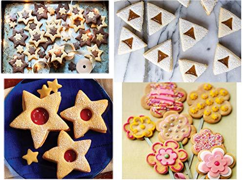 Mini Cookie Cutter Shapes Set - 30 Small Molds to Cut Out Pastry Dough, Pie Crust & Fruit - Tiny Stainless Steel Metal Stamps Star Flower Round Heart Square Triangle Oval Raindrop Geometric Shapes - CookCave