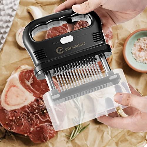 JY COOKMENT Meat Tenderizer Tool with 48 Stainless Steel Ultra Sharp Needle Blades, Detachable Kitchen Cooking Tool Best For Tenderizing, BBQ, Marinade - CookCave