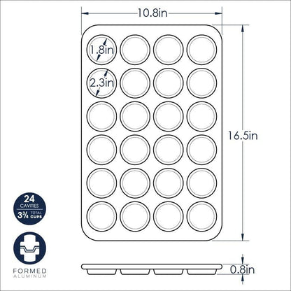 Nordic Ware Natural Aluminum Commercial Petite Muffin Pan, 24 Cup - CookCave