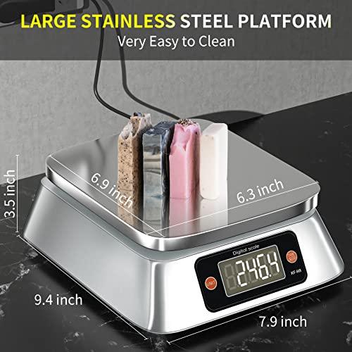 Kitchen Scales Digital Weight Grams and Ounces, MEIYA KF-H8 Food Scale for Bakers, Candle and Soap Making, Baking Scale with Stainless Steel Large Platform, 22lb, 3*AA Batteries and AC Power Adapter - CookCave