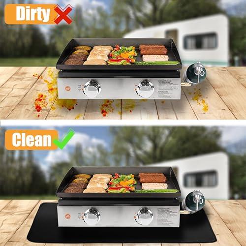 Heat Resistant Grill Mats for Outdoor Grill Fit Blackstone 17 & 22 Inch Griddle to Protect Your Prep Table and Outdoor Grill Table, Fire Proof & Water Proof & Oil Proof BBQ Mat - CookCave