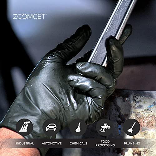 X3 Black Nitrile Disposable Industrial Gloves, 3 Mil, Latex/Powder-Free, Food-Safe, Non-Sterile, Textured, Large, Box of 100 - CookCave