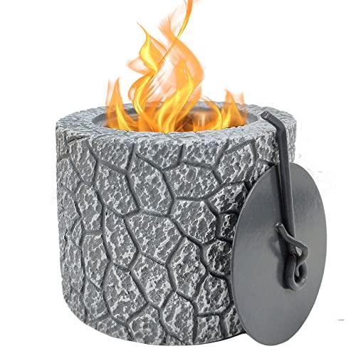 Yumpanda Tabletop Fireplace Mini Portable Indoor Outdoor Fire Pit Bowl Grey - CookCave