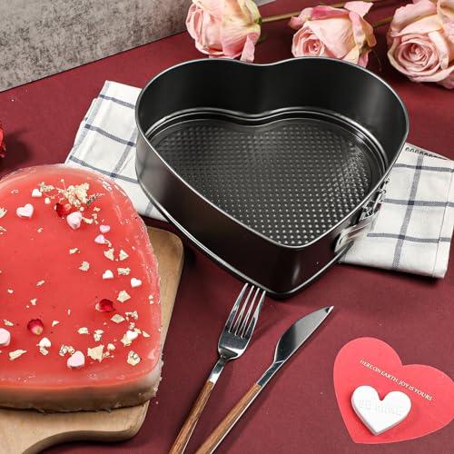 Webake Heart Shaped Springform Pan 9 Inch Nonstick Heart Cheesecake Pan, Large Heart Cake Mold, Valentine's Day Baking - CookCave