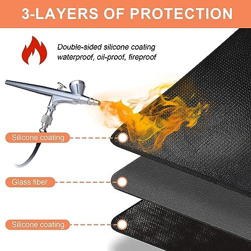 Azadx 48 x 65 inch Under Grill Mat for Outdoor Grill Double-Sided Fireproof Grill Pad for Fire Pit Grill Mat to Protect Deck BBQ Mat for Under BBQ Easy to Clean Oil-Proof Waterproof Fire Pit Mat - CookCave