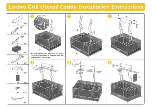 Lorbro Large Grill Utensil Caddy with Drawer, Picnic Camping Caddy with Paper Towel Holder, BBQ Organizer for Grilling Tool, Ideal Organizer for Picnic Condiment and Outdoor Griddle Accessories - CookCave