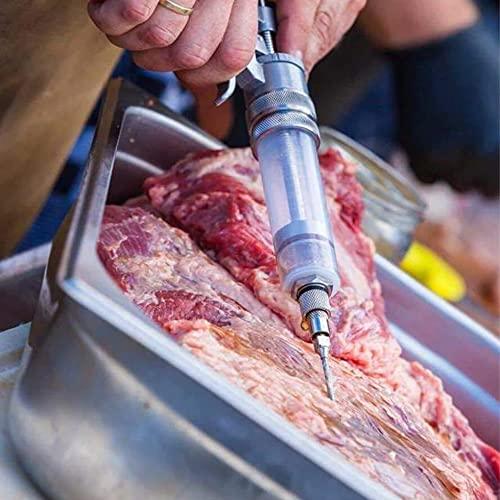 SPITJACK Magnum Meat Injector Gun with 4 Needles. Food Flavor Injection Syringe for Smoked BBQ Marinades and Meat Seasoning. Great for Pork Butt, Beef Brisket, Turkey Breast. Made in The USA. - CookCave