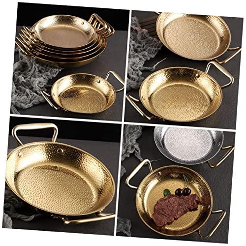 BRIGHTFUFU Double Ears Sukiyaki Restaurant Pan Paella Cooking Pan Nonstick Frying Pan Cauldron Cast Iron Paella Cooker Appetizer Plate Dish Thicken 304 Stainless Steel Anti-scalding Pan - CookCave