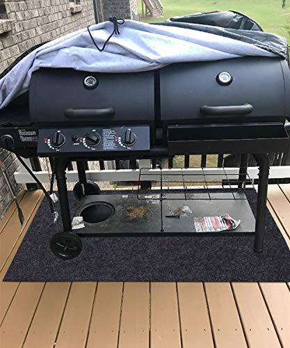 Gas Grill Mat，Premium BBQ Mat and Grill Protective Mat—Protects Decks and Patios from grease splashes,Absorbent material-Contains Grill Splatter，Anti-Slip and Waterproof Backing，Washable (36" x 36") - CookCave