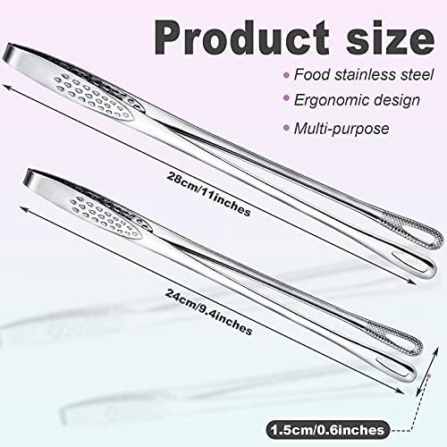 3 Pieces Korean and Japanese BBQ Tongs Stainless Steel Grill Tongs Kitchen Food Tongs Tweezers Cooking Clamp Tool for Salad, Fish, Steak, Barbecue, Buffet, Meat (11 Inches) - CookCave