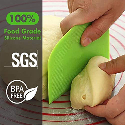 Dough Scraper Bench Scraper for Baking - SURDOCA 3 PCs BPA Free PE Plastic Flexible Bowl Scraper, Sharp Edge & Angles Dough Cutter. Anti-Slip Kitchen Baking Spatula Scraper, Best Baking Lovers' Gift - CookCave