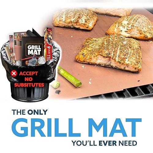 Kona Copper Grill Mats - Ultimate Grill Mats for Outdoor Grill, Nonstick, BBQ Grill Mat for Gas, Pellet, & Charcoal Grills, The Essential BBQ Mat for Every Grilling Enthusiast. Set of 2, 0.30mm Thick - CookCave