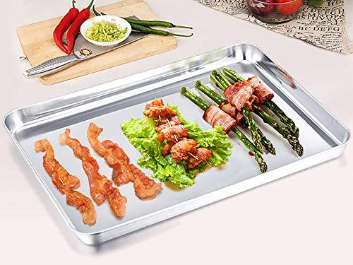 TeamFar Baking Sheet, Stainless Steel Baking Pan Cookie Sheet, Healthy & Non Toxic, Rust Free & Less Stick, Easy Clean & Dishwasher Safe - CookCave