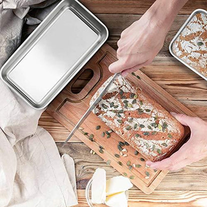 TeamFar Loaf Pans for Baking Bread, 9¼" × 5" Bread Loaf Pan Meatloaf Pan Stainless Steel for Home Kitchen, Healthy & Durable, Oven & Dishwasher Safe - Set of 2 - CookCave