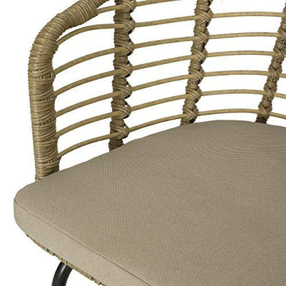 Christopher Knight Home Randy Outdoor Dining Chair Sets, Beige + Light Brown + Black - CookCave