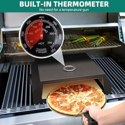 YITAHOME Pizza Oven for Grill, Grill Top Pizza Oven with Pizza Peel & Pizza Cutter, Portable Outdoor Pizza Maker with Thermometer for Charcoal Grill, Gas Grill, Propane Grill - CookCave
