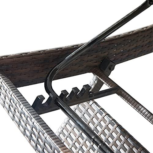 Asifom 79'' Long Reclining Chaise Lounge Set (Set of 2), Outdoor Wicker Reclining Lounge Chair Patio Rattan Double Chaise Lounge Lawn Sunbathing Chairs Beach Pool Backrest Recliners (Set of 2) - CookCave