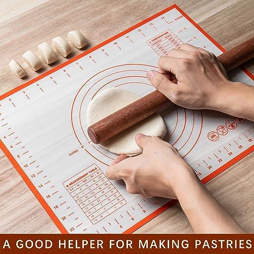 Versatile Rolling Pin for Dough - Sapele Wood Rolling Pin with Unique Hanging Hole Design - Perfect for Baking, Pies - Pastries, Elegant Wooden Rolling Pin - Your best 16 Inches French Rolling Pin - CookCave