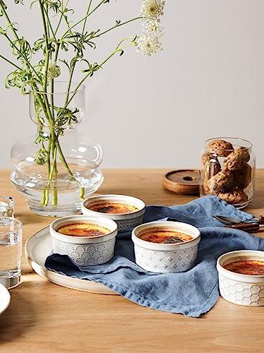 LE TAUCI Ramekins 4 oz, Ramiken for Creme Brulee, Lava Cake,Pudding, Souffle, Small Sauce Bowl,Ceramic Baking Dishes- 3.8 inch, Set of 4, Arctic White - CookCave