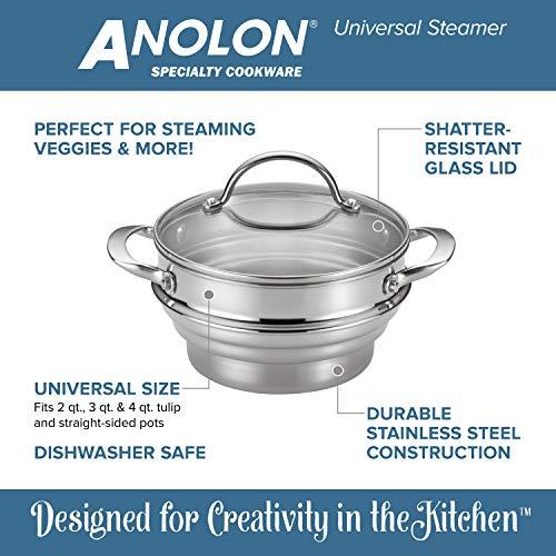 Anolon Classic Stainless Steel Steamer Insert with Lid - CookCave