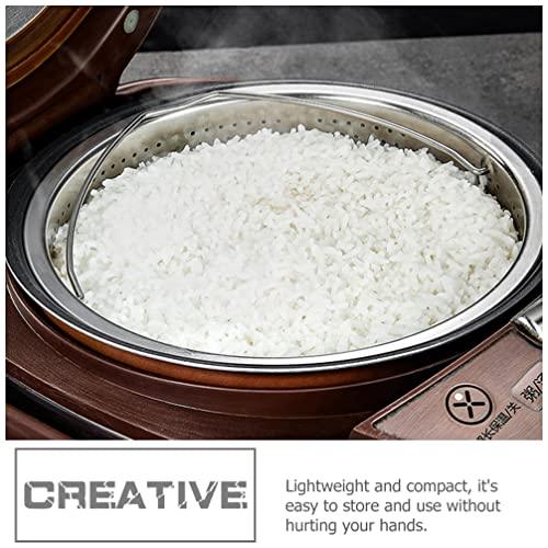 UPKOCH Kitchen Steamer Basket Stainless Steel Vegetable Steamer Basket Insert Chinese Dumpling Rice Cooker Steaming Basket with Handle for Veggie Fish Seafood Cooking 18cm Kitchen Strainer - CookCave