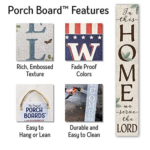 My Word! In This Home We Serve The Lord Welcome Sign and porch leaner for Front Door, Porch, Yard, Deck, Patio, or Wall - Indoor Outdoor Decorative Farmhouse Rustic Vertical Home Decor – 8”x46.5” - CookCave