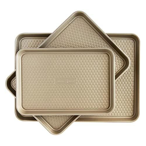 Nordic Ware Honeycomb Embossed Nonstick Baking Sheets, Gold, 3-Pans - CookCave