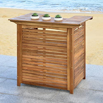 Safavieh Outdoor Collection Monterey Teak Bar Table - Teak Brown - CookCave