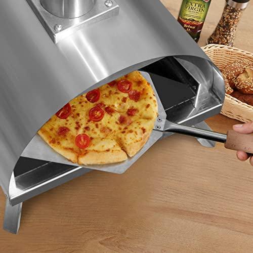 Go-Trio Outdoor Pizza Oven, 12'' Stone Wood Pellet Pizza Oven for Outside, Portable Wood Fire Pizza Maker Stainless Steel with Free Accessories, Camping, Picnic, Cooking, Garden, Patio and Backyard - CookCave