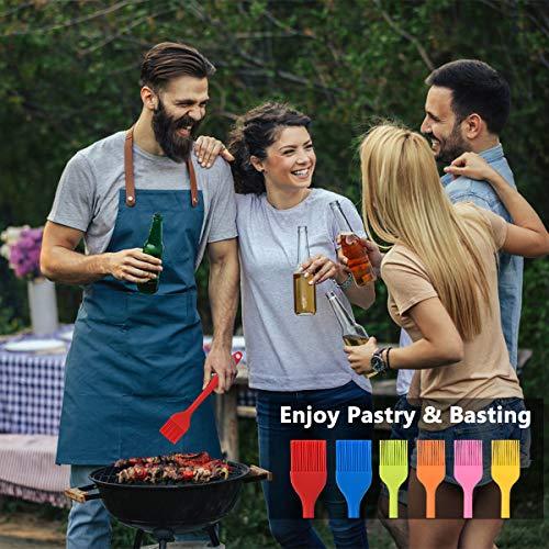 Hhyn Silicone Basting Brush Set 6 Pack Heat Resistant Pastry Brushes Spread Oil Butter Sauce for BBQ Grill Barbeque Kitchen Baking Cooking Pastries, 2 Large & 4 Small - CookCave