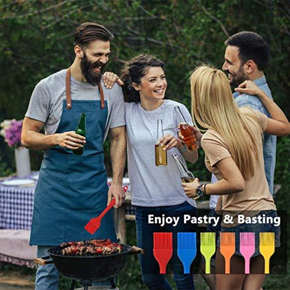 Hhyn Silicone Basting Brush Set 6 Pack Heat Resistant Pastry Brushes Spread Oil Butter Sauce for BBQ Grill Barbeque Kitchen Baking Cooking Pastries, 2 Large & 4 Small - CookCave